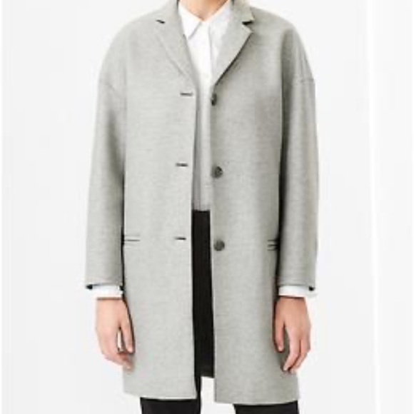 GAP NEW Drop Shoulder Gray and White Wool Blend Coat M - Picture 11 of 11